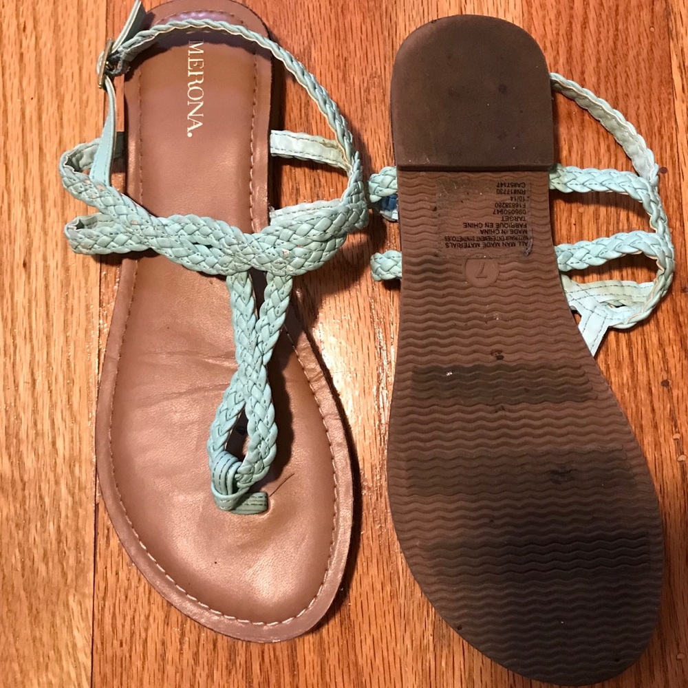 Braided Light Blue Sandals